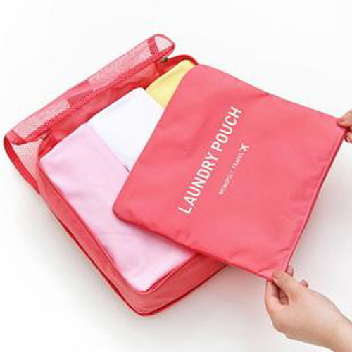 Red Nylon Binding Clothes Storage Bag
