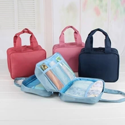 Red Waterproof Fabric Travel Kit Storage Bag