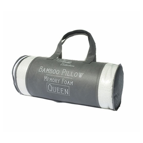 Grey Non Woven Binding Cylinder Pillow Bag