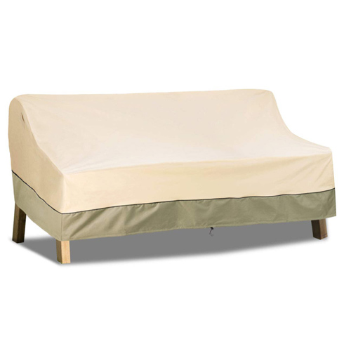 Beige & Green Polyester Sofa Cover