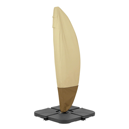 Beige & Brown Polyester Umbrella Cover