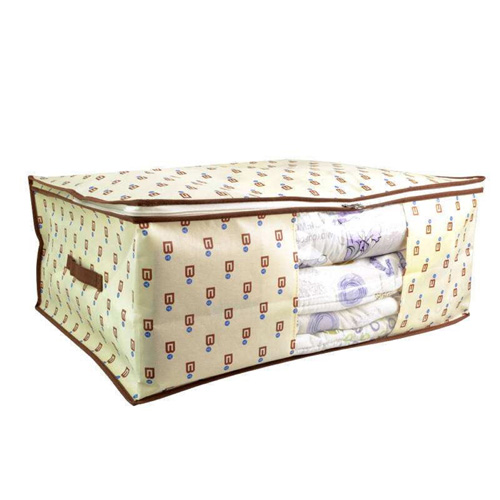 Beige Non-woven Binding 3 Panels Underbed Storage Bag