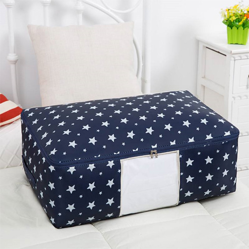 Dark Blue Nylon Binding Underbed Storage Bag