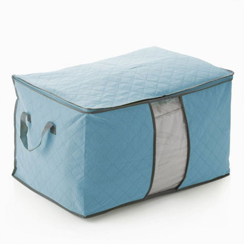 Grey Cotton Binding Clear PVC Underwear Storage Bag
