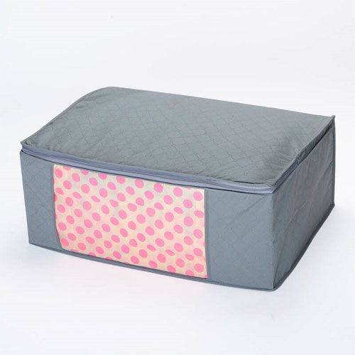 Grey Cotton Binding Underwear Storage Bag