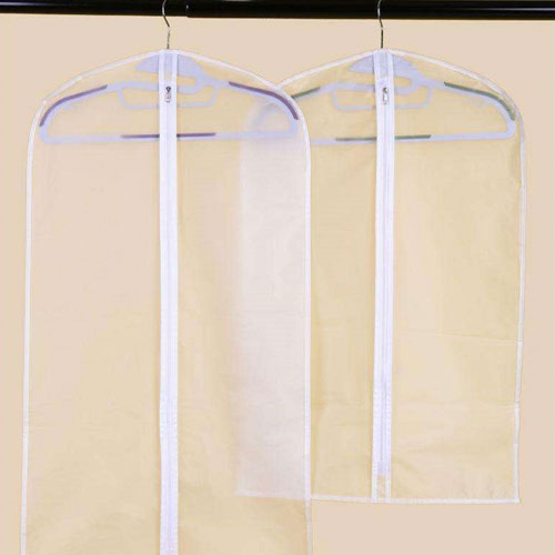 White PEVA Frosted Garment Bag With Nylon Zipper