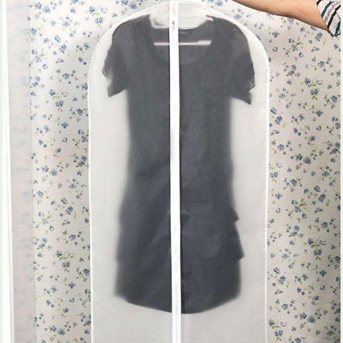 White PEVA Nylon Zipper Garment Bag