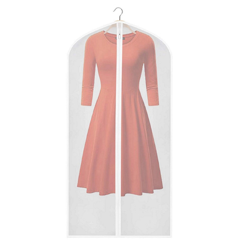 Frosted PEVA Dress Garment Bag White PEVA Binding