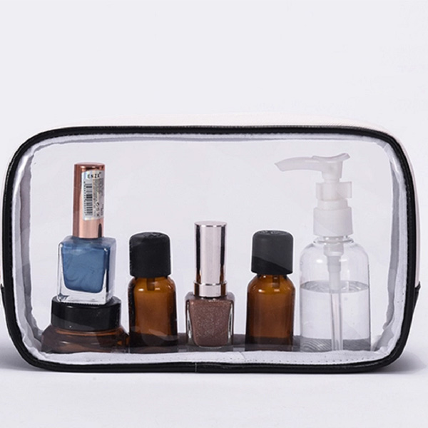 Packaging & Bag *Material: Clear PVC (PVC cold crack resistant minus 15 degree).<br>
*Structure: 3 panels bag.<br>
*Binding: Black plastic piping binding.<br>
*Zipper:  White nylon zipper #5 fixed on top and drops to half of both side, with 1pc metal puller. 