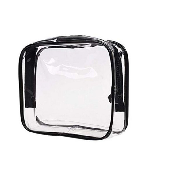 Packaging & Bag *Material: Clear PVC (PVC cold crack resistant minus 15 degree).<br>
*Structure: 5 panels bag.<br>
*Binding: Black plastic piping binding.<br>
*Zipper:  Black nylon zipper #5 fixed on top and drops to half of both side, with 1pc black metal puller. 