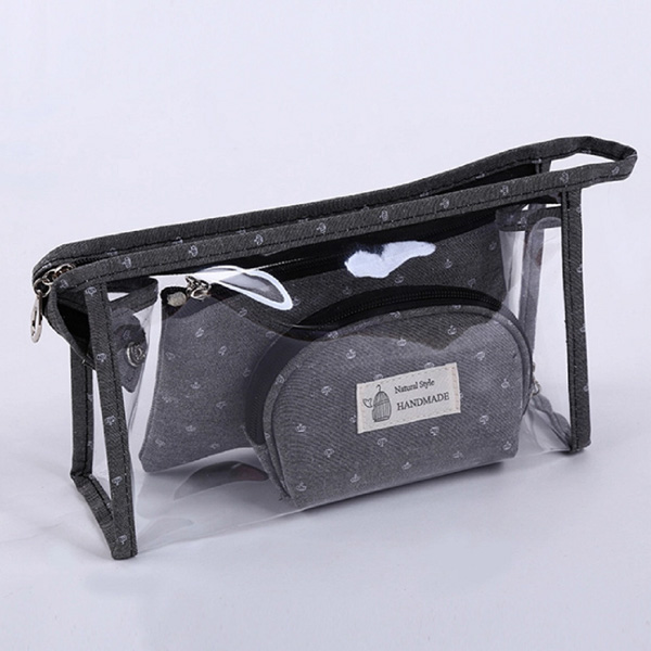 1pc Clear Makeup Bags Bulk Travel Toiletry Bag,Frosted Transparent