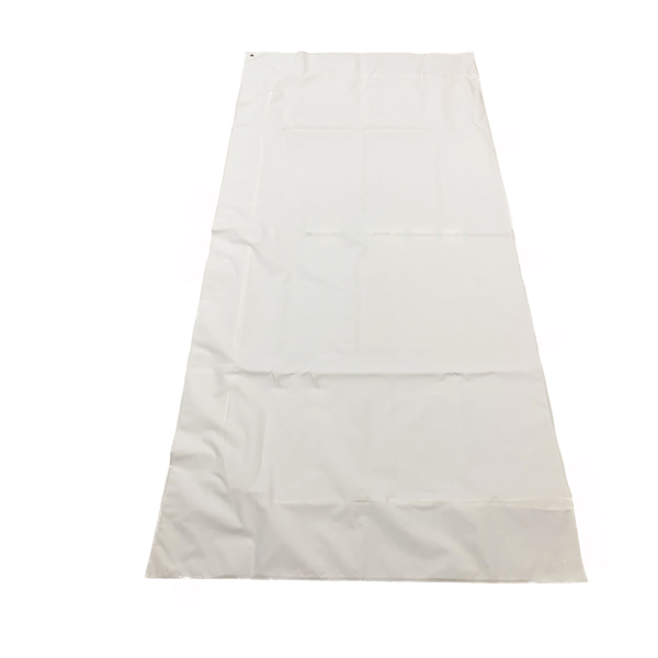 Packaging & Bag Material: white PEVA0.15mm / 0.20mm / 0.25mm.<br>
Structure: flat bag with heat-sealed edges.<br>
Binding: white inner binding for the zipper part.<br>
Zipper: white nylon zipper #5, U-stitched, with two metal ring-pullers.<br>
Pocket: 2pcs clear PE0.12mm pockets, one for information sheet, another for name card.<br>
Eyelet: one 24# metal eyelets at the corner.<br>
Handle: without.<br>
Capacity: 200kgs.<br>
Packing: each into one polybag, export carton.<br>
Size: 221x107cm (LxW).<br>
