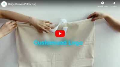 Beige Canvas Pillow Bag