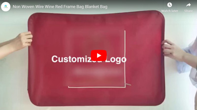 Non Woven Wire Wine Red Frame Bag- Blanket Bag